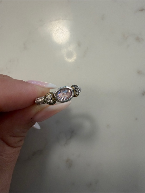 Judith Ripka Jewelry - Vintage JR Judith Ripka Sterling 925 18K Light Pink Crystal Ring | Size 7